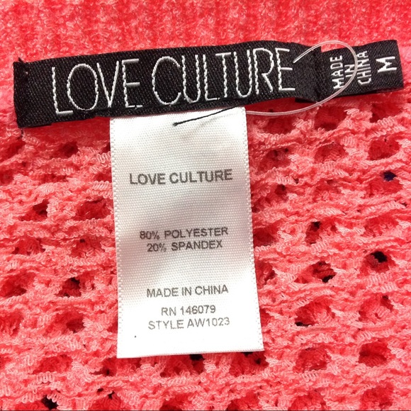 New Love Culture Sweater Size M Longsleeve Coral - Picture 4 of 5